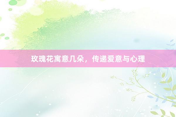 玫瑰花寓意几朵，传递爱意与心理