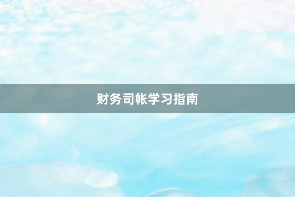财务司帐学习指南